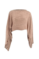Ibizamode Moost Wanted Nova Top brown cropped dames top with flowy sleeves